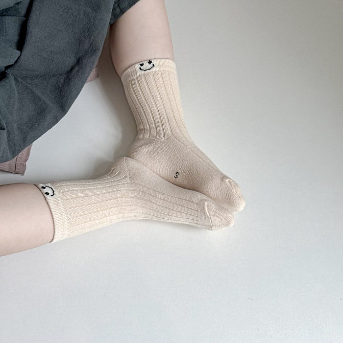 Miso - Korean Children Fashion - #childofig - Brown Smile Socks Set (set of 5) - 8
