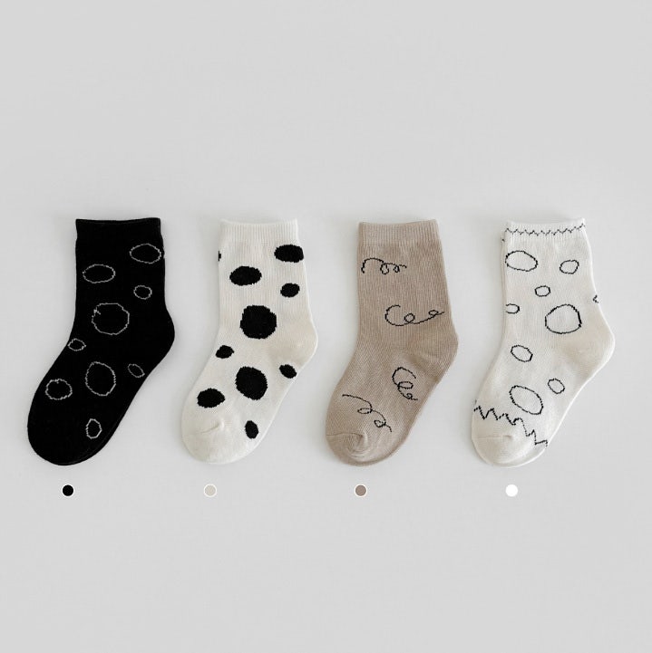 Miso - Korean Children Fashion - #childofig - Shapes Socks Set (set of 4)