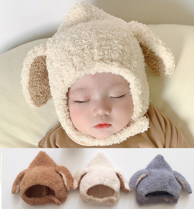 Miso - Korean Children Fashion - #childrensboutique - Button Soft Bonnet Hat