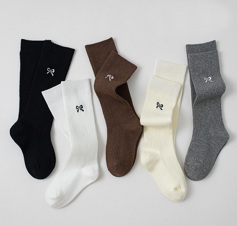 Miso - Korean Children Fashion - #childrensboutique - Ribbed Ribbon Tights