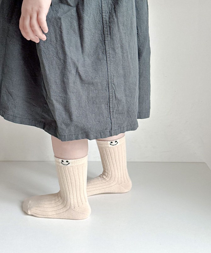 Miso - Korean Children Fashion - #designkidswear - Brown Smile Socks Set (set of 5) - 11