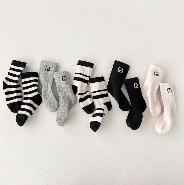 Miso - Korean Children Fashion - #designkidswear - Stripe Bee Socks Set (set of 5) - 2
