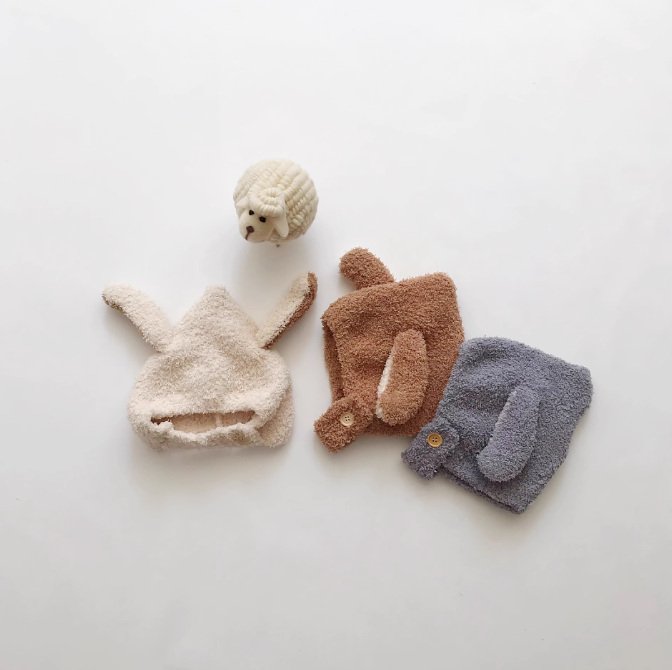 Miso - Korean Children Fashion - #discoveringself - Button Soft Bonnet Hat - 3