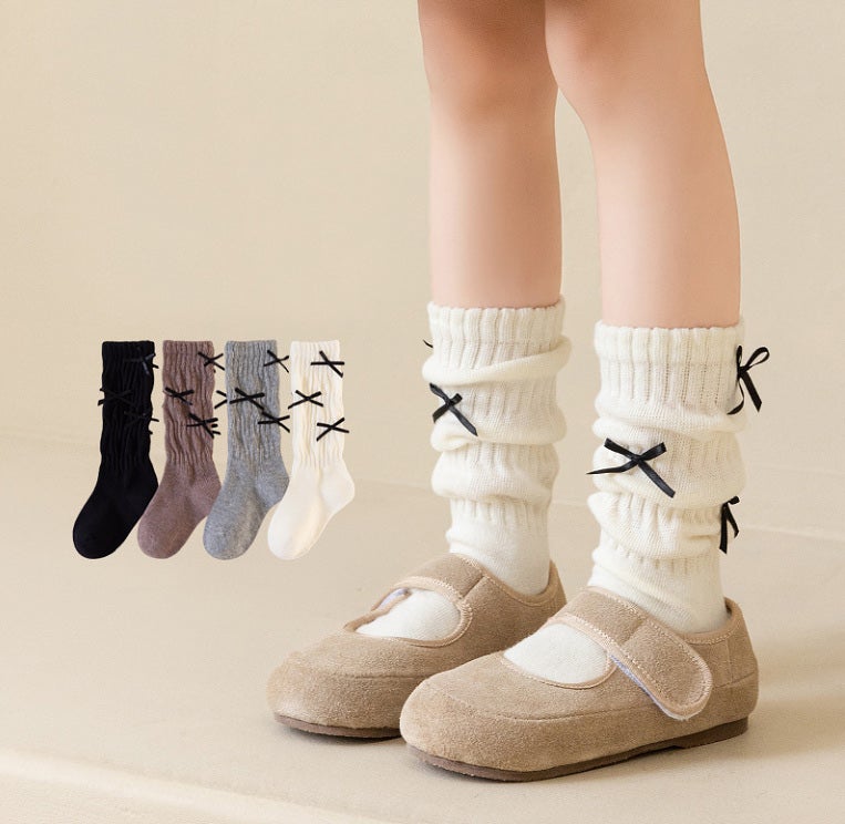 Miso - Korean Children Fashion - #discoveringself - Ribbon Warmer Socks - 2