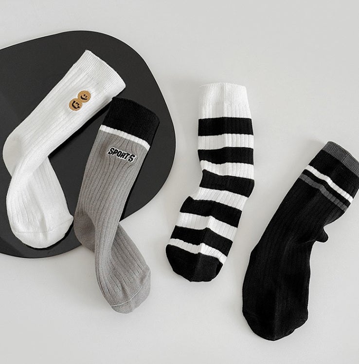 Miso - Korean Children Fashion - #fashionkids - Double Socks Set (set of 4) - 5