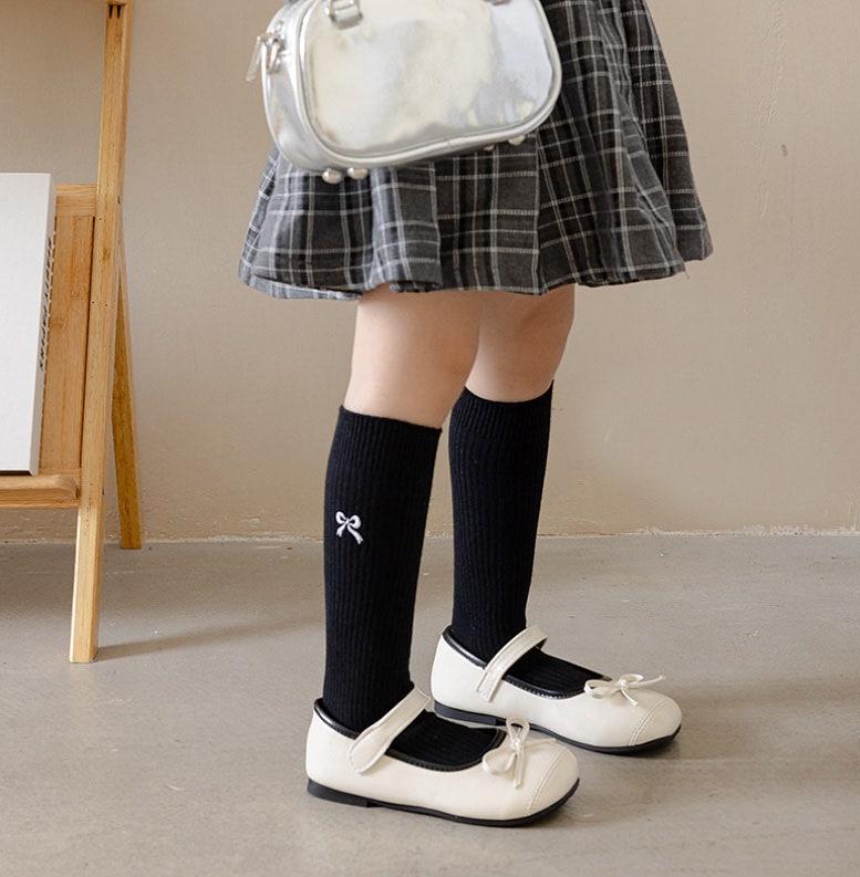 Miso - Korean Children Fashion - #kidsshorts - Ribbed Ribbon Tights - 5