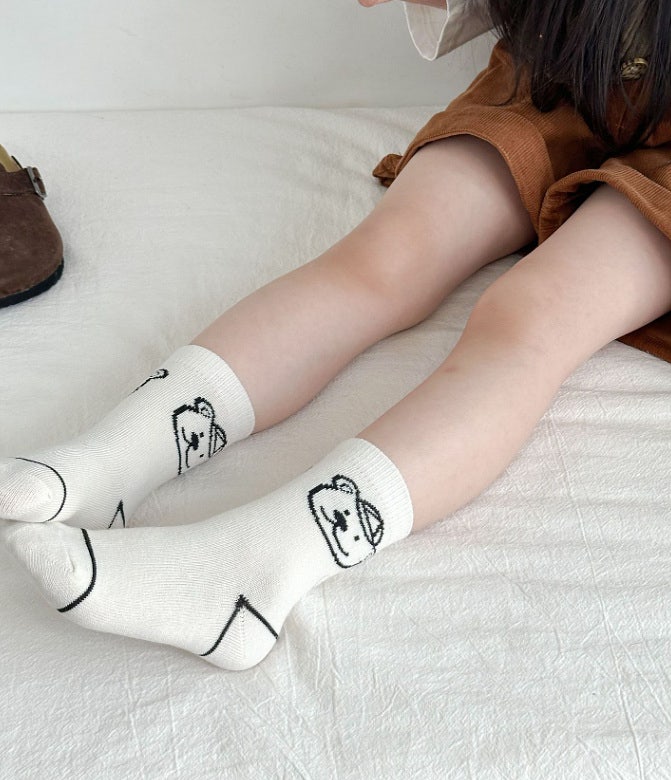 Miso - Korean Children Fashion - #kidsshorts - Hat Bear Socks Set (set of 5) - 12