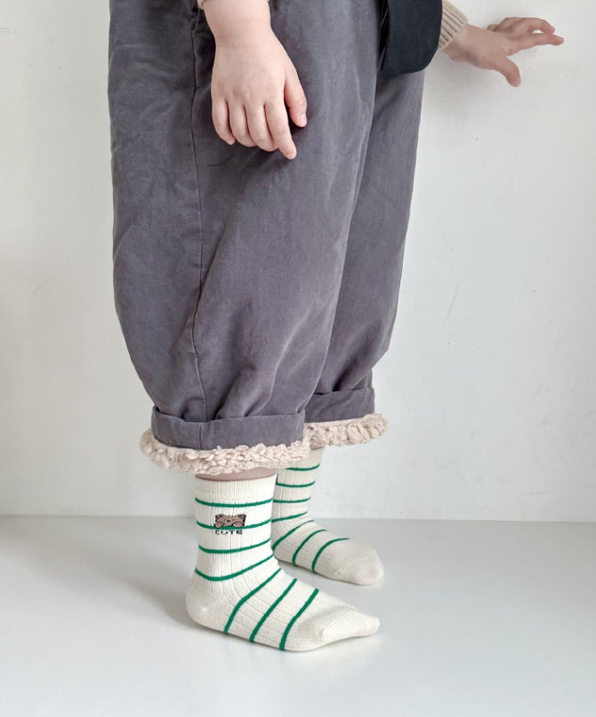 Miso - Korean Children Fashion - #fashionkids - Bear Happy Day Socks Set (set of 5) - 4