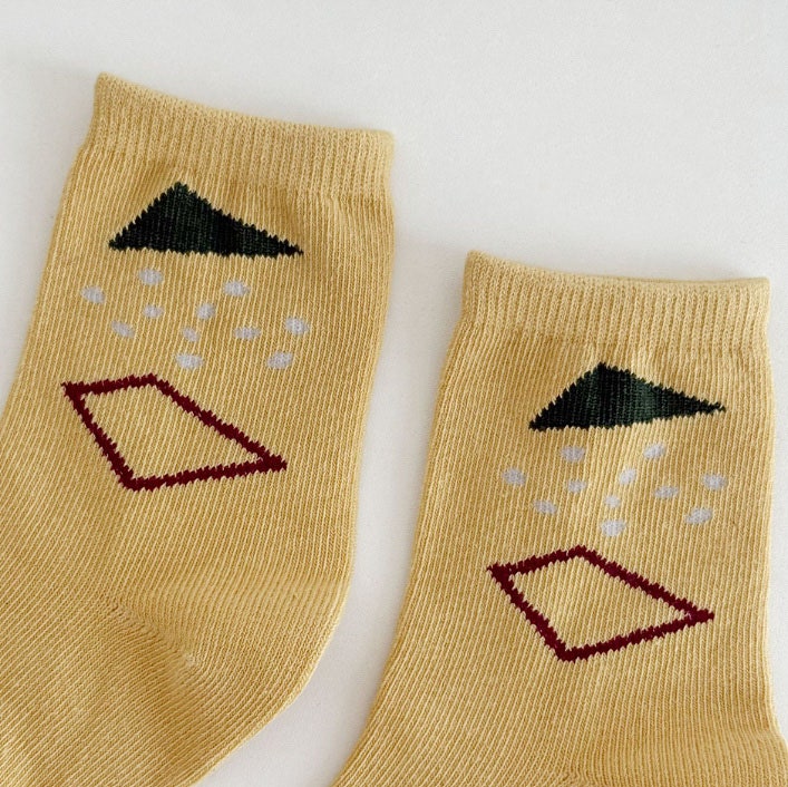Miso - Korean Children Fashion - #kidsstore - Triangle Square Socks Set (set of 4) - 3