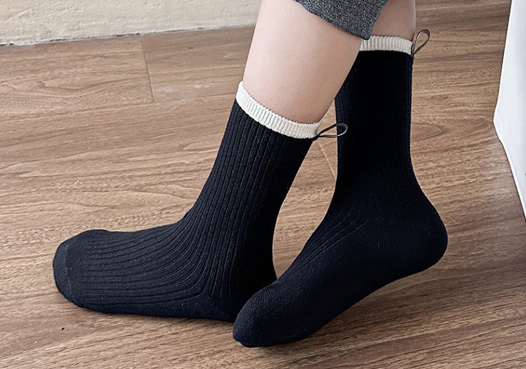Miso - Korean Children Fashion - #kidsstore - Label Stripe Socks Set (set of 4) - 9