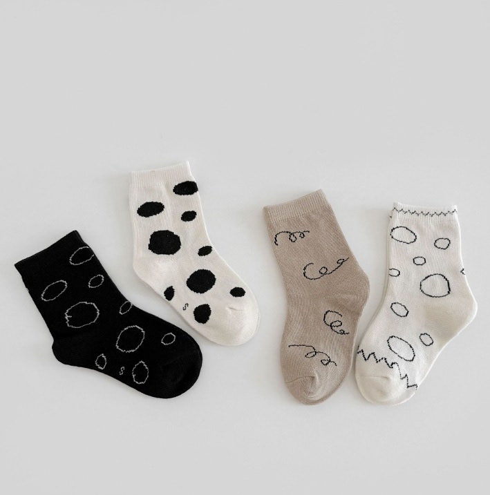 Miso - Korean Children Fashion - #kidsstore - Shapes Socks Set (set of 4) - 8