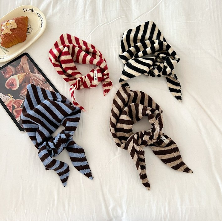 Miso - Korean Children Fashion - #kidzfashiontrend - Stripe Bandana Muffler - 6