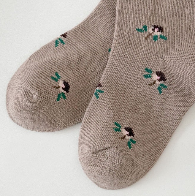 Miso - Korean Children Fashion - #kidzfashiontrend - Flower Bunny Socks Set (set of 5) - 5