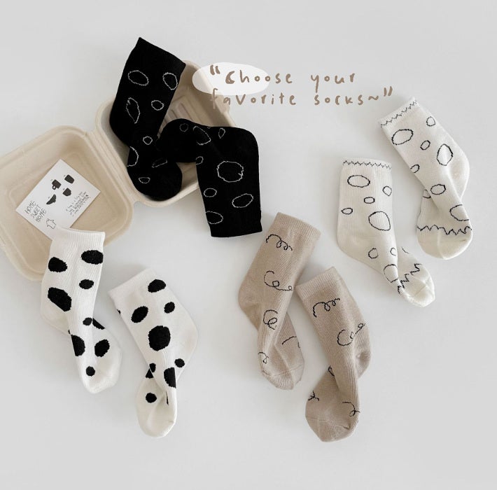 Miso - Korean Children Fashion - #kidzfashiontrend - Shapes Socks Set (set of 4) - 9