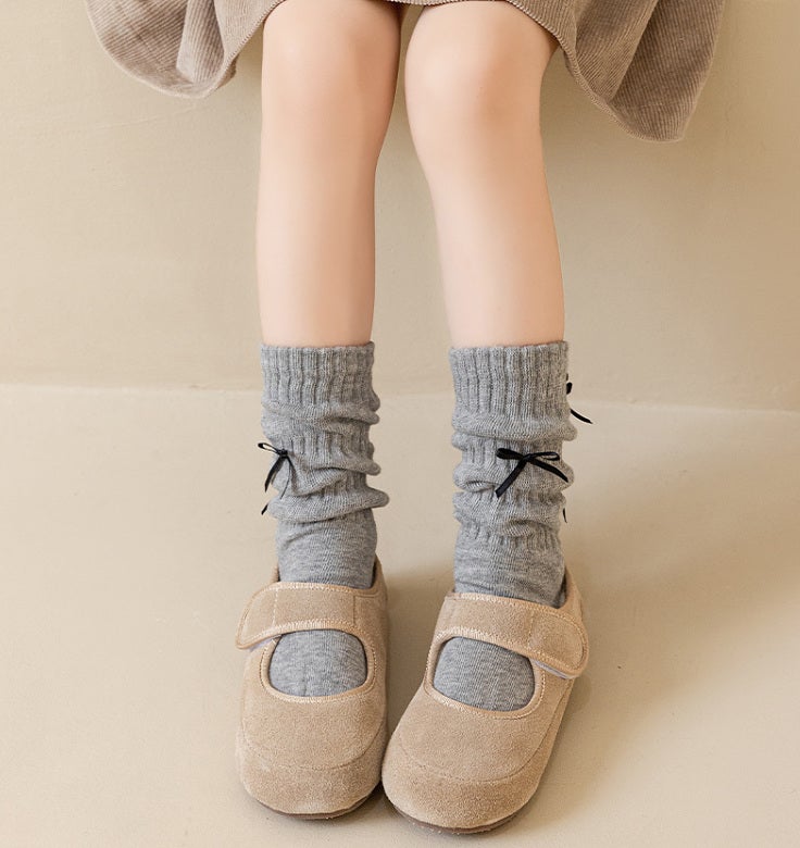 Miso - Korean Children Fashion - #littlefashionista - Ribbon Warmer Socks - 8