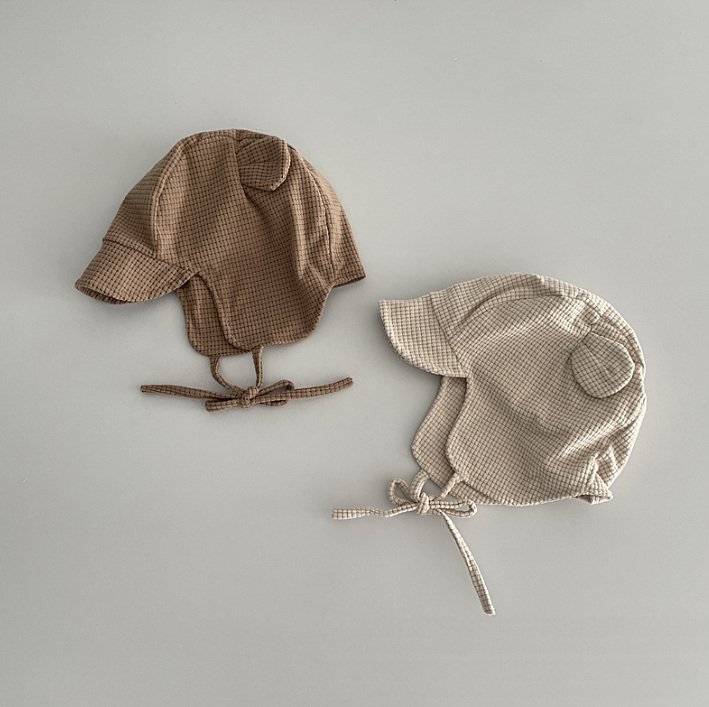 Miso - Korean Children Fashion - #magicofchildhood - Check Bear Ear Hat - 2
