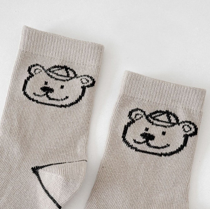 Miso - Korean Children Fashion - #magicofchildhood - Hat Bear Socks Set (set of 5) - 3