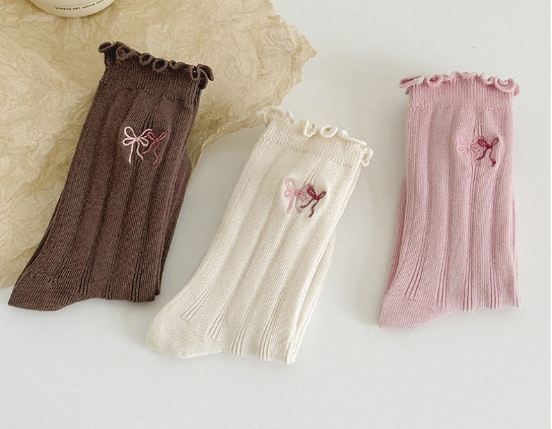 Miso - Korean Children Fashion - #minifashionista - Ribbon Socks (set of 3) - 3