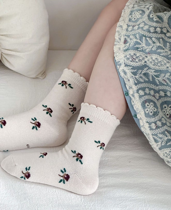 Miso - Korean Children Fashion - #prettylittlegirls - Flower Bunny Socks Set (set of 5) - 10