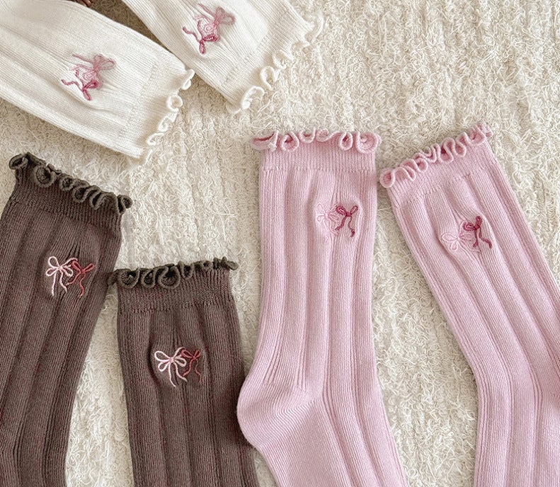 Miso - Korean Children Fashion - #minifashionista - Ribbon Socks (set of 3) - 4