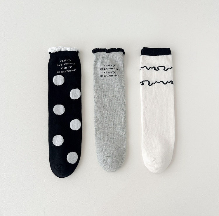 Miso - Korean Children Fashion - #todddlerfashion - Curly Wave Half Set (set of 3)