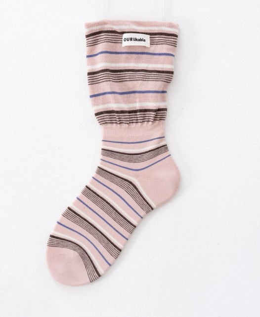 Miso - Korean Women Fashion - #momslook - Striped Warmer Socks - 6