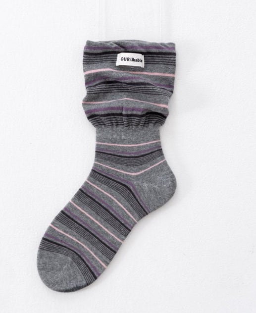 Miso - Korean Women Fashion - #shopsmall - Striped Warmer Socks - 3