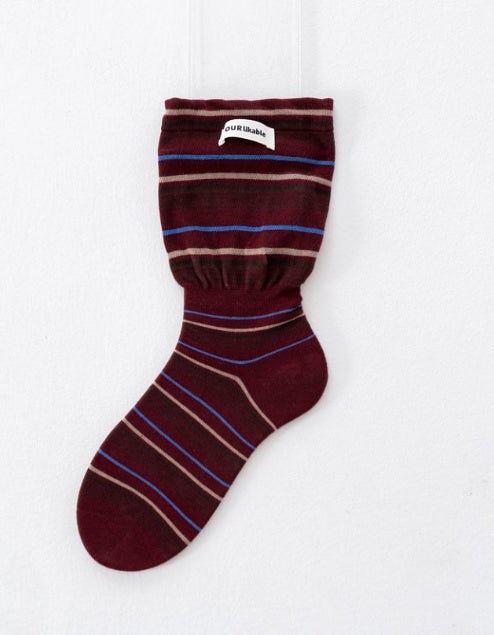 Miso - Korean Women Fashion - #shopsmall - Striped Warmer Socks - 4