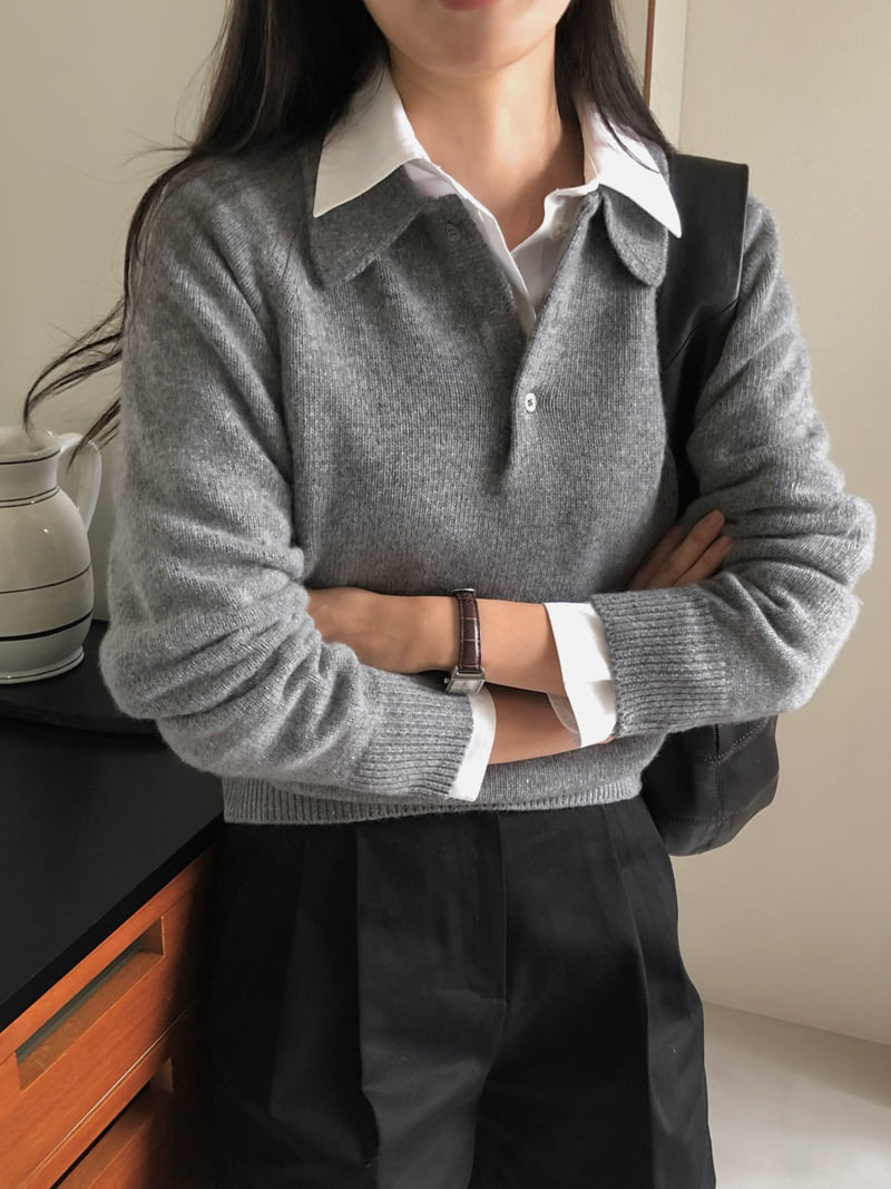 Moani - Korean Women Fashion - #momslook - Keats Wool Collar Knit Top - 5