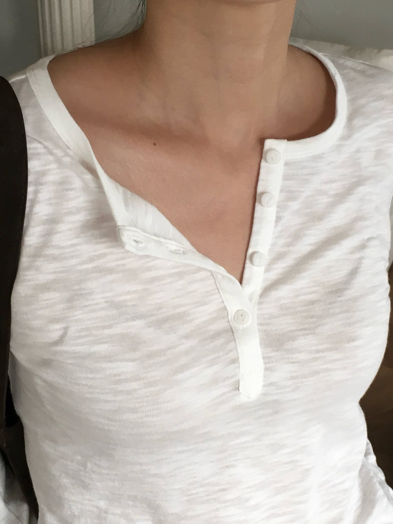 Moani - Korean Women Fashion - #momslook - Henley Neck Long Sleeve Tee - 8