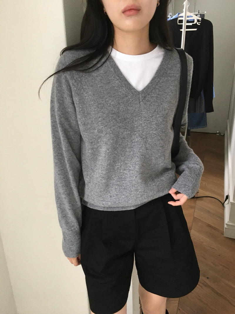Moani - Korean Women Fashion - #womensfashion - V-neck Wool Cashmere Knit Pullover - 4