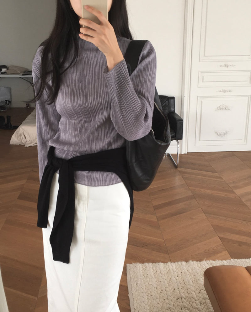 Moani - Korean Women Fashion - #womensfashion - Pleasts Mok-neck Blouse - 4