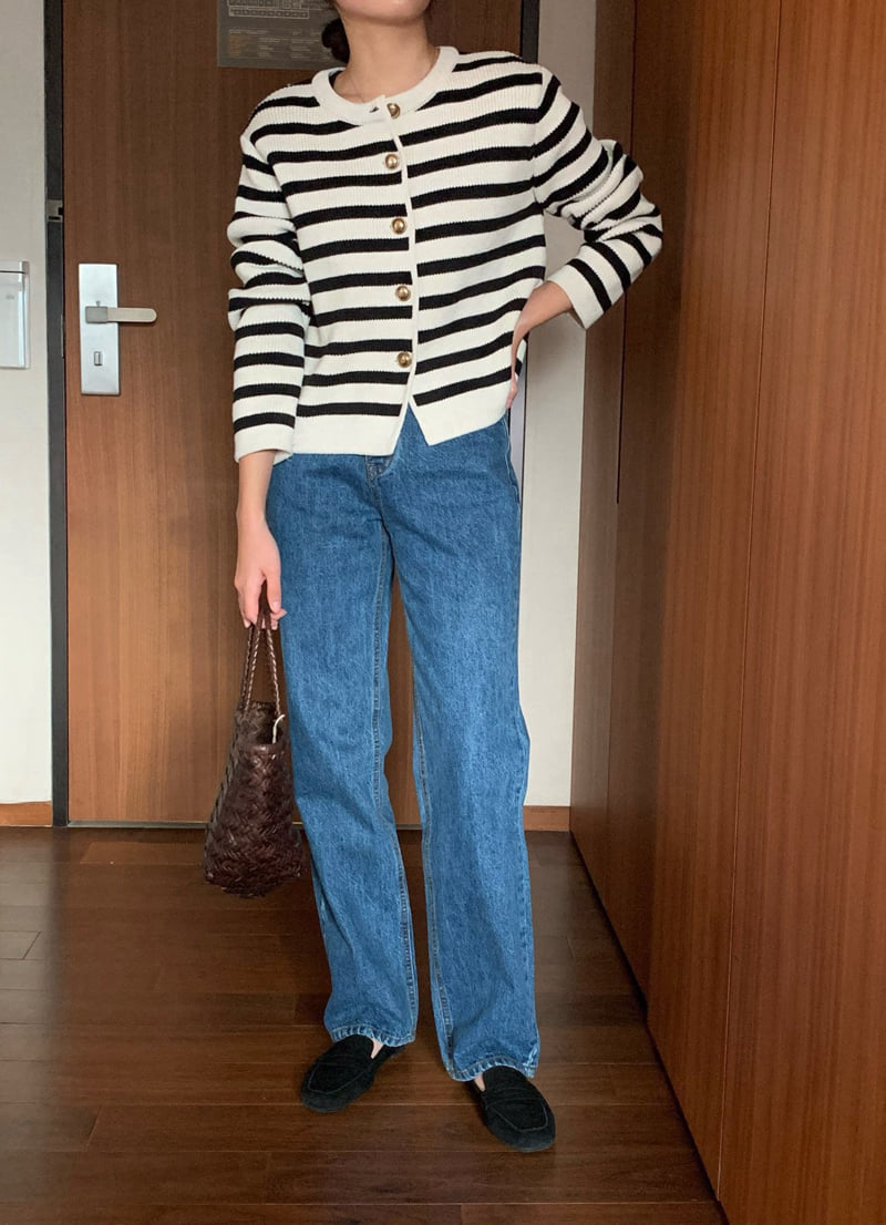 Moani - Korean Women Fashion - #momslook - French Stripe Cardigan - 9