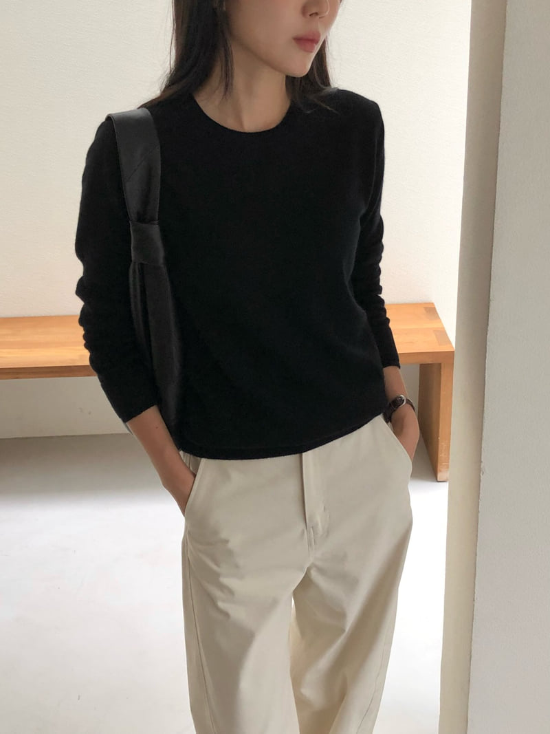 Moani - Korean Women Fashion - #momslook - Wool Cashmere Double Lipped Round Neck Knit Top - 11