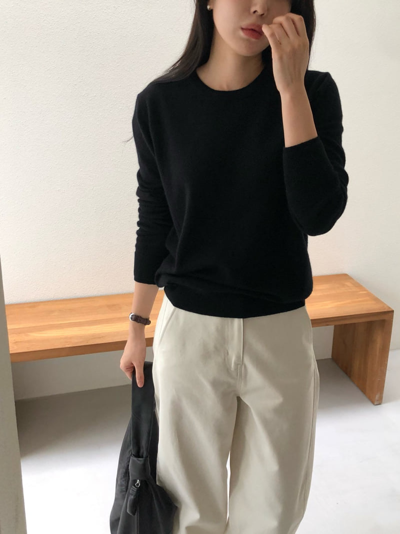 Moani - Korean Women Fashion - #momslook - Wool Cashmere Double Lipped Round Neck Knit Top - 9