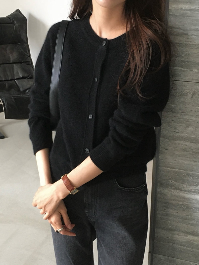 Moani - Korean Women Fashion - #momslook - Raccoon O-neck Cardigan - 10
