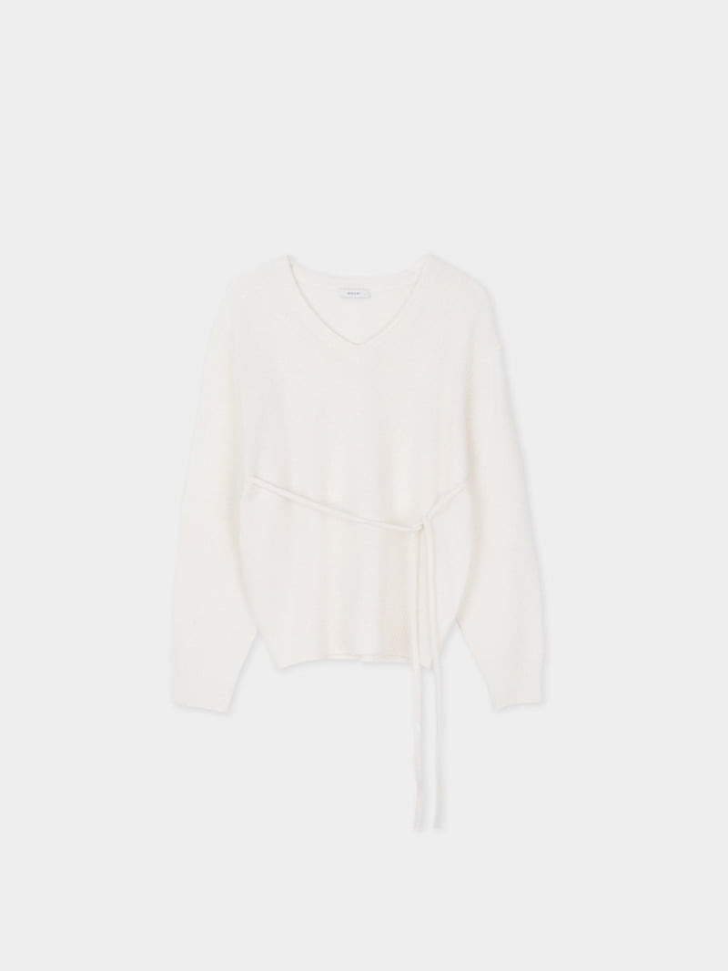 Moani - Korean Women Fashion - #momslook - Wool Cashmere V-neck Robe Knit - 11