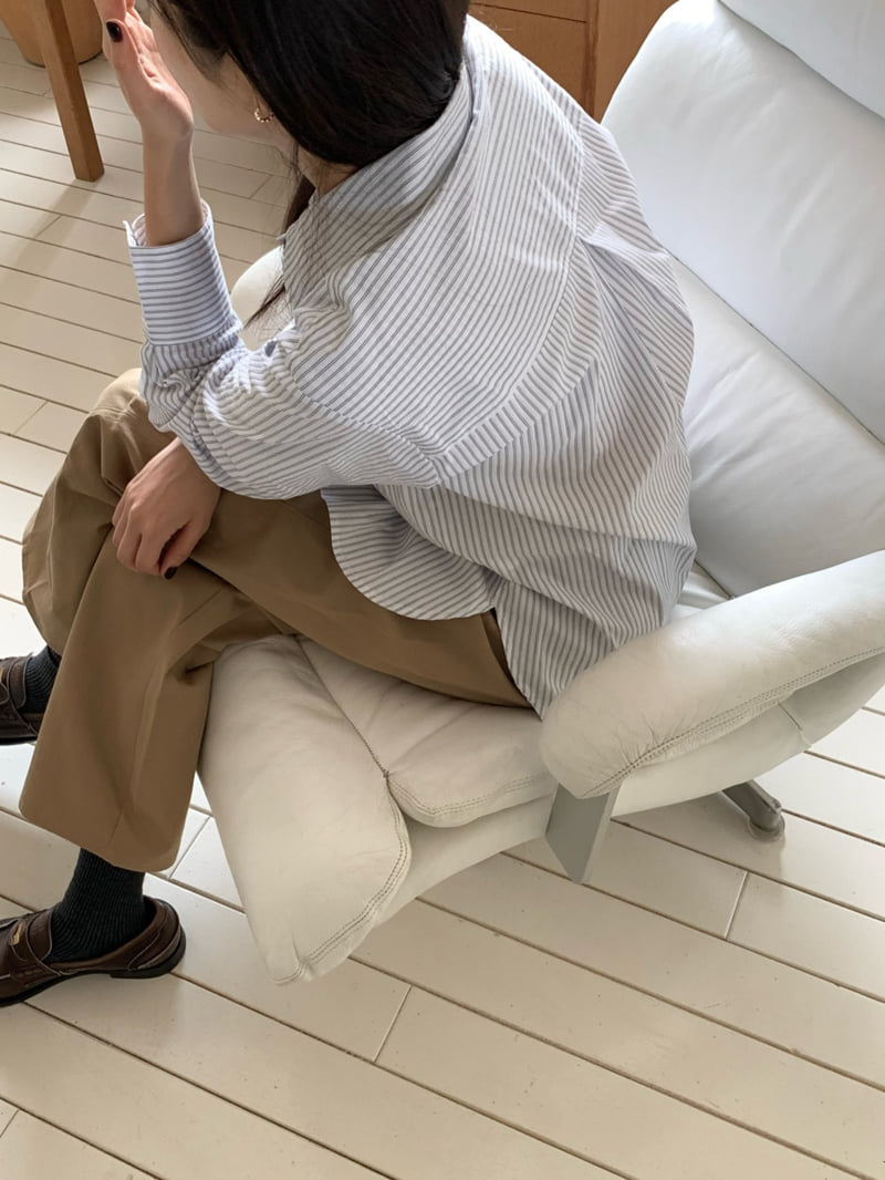 Moani - Korean Women Fashion - #womensfashion - Autumn Stripe Shirt - 4