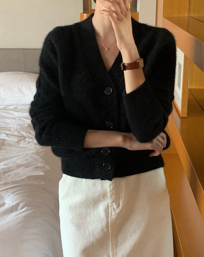 Moani - Korean Women Fashion - #momslook - Raccoon V-neck Cardigan - 11
