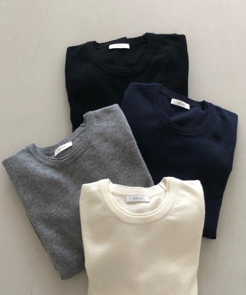 Moani - Korean Women Fashion - #pursuepretty - Wool Cashmere Double Lipped Round Neck Knit Top