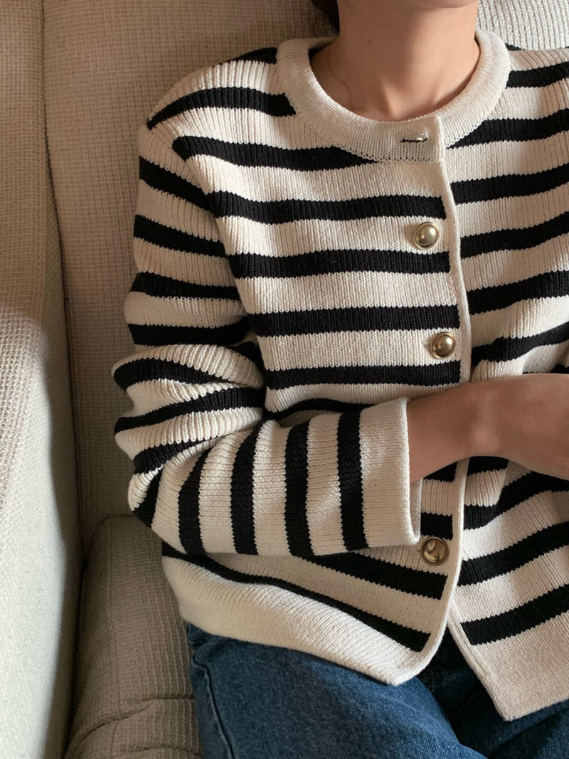 Moani - Korean Women Fashion - #thatsdarling - French Stripe Cardigan - 7