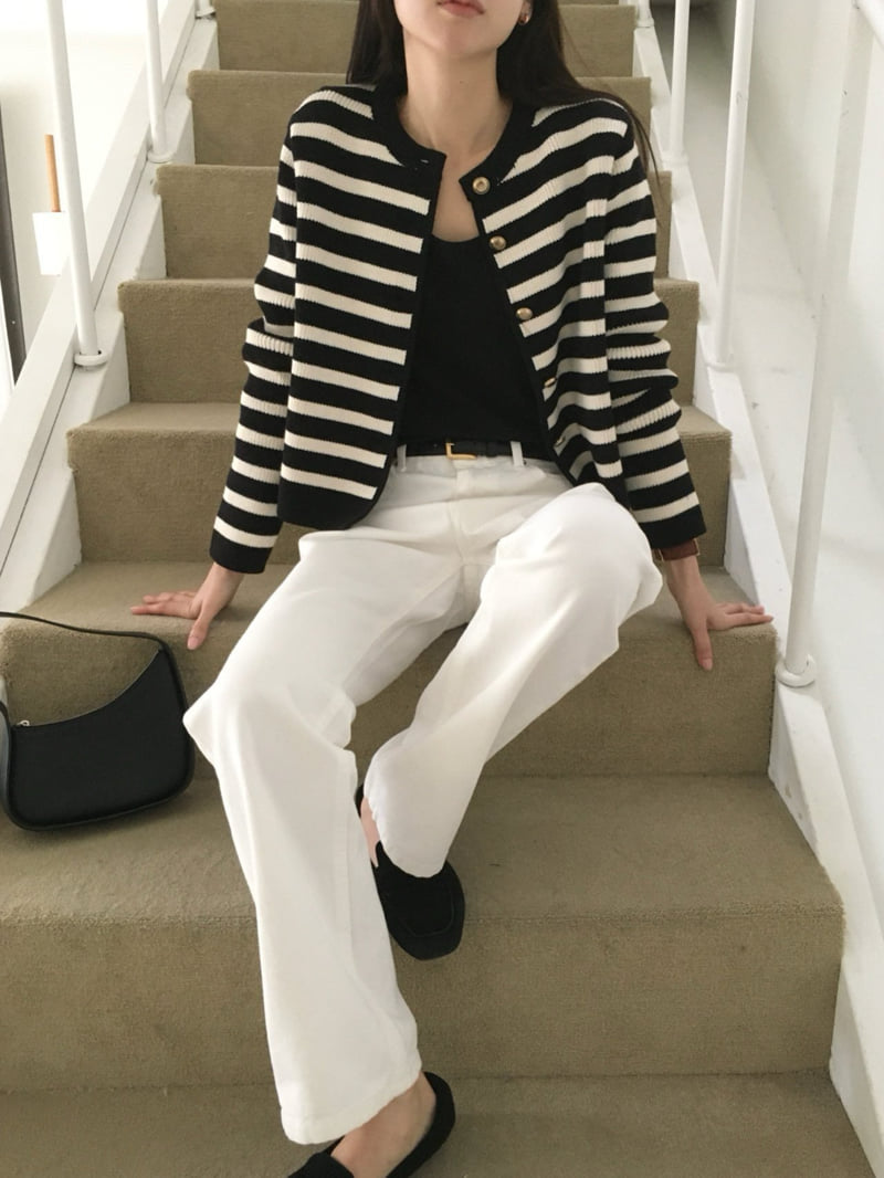 Moani - Korean Women Fashion - #vintageinspired - French Stripe Cardigan