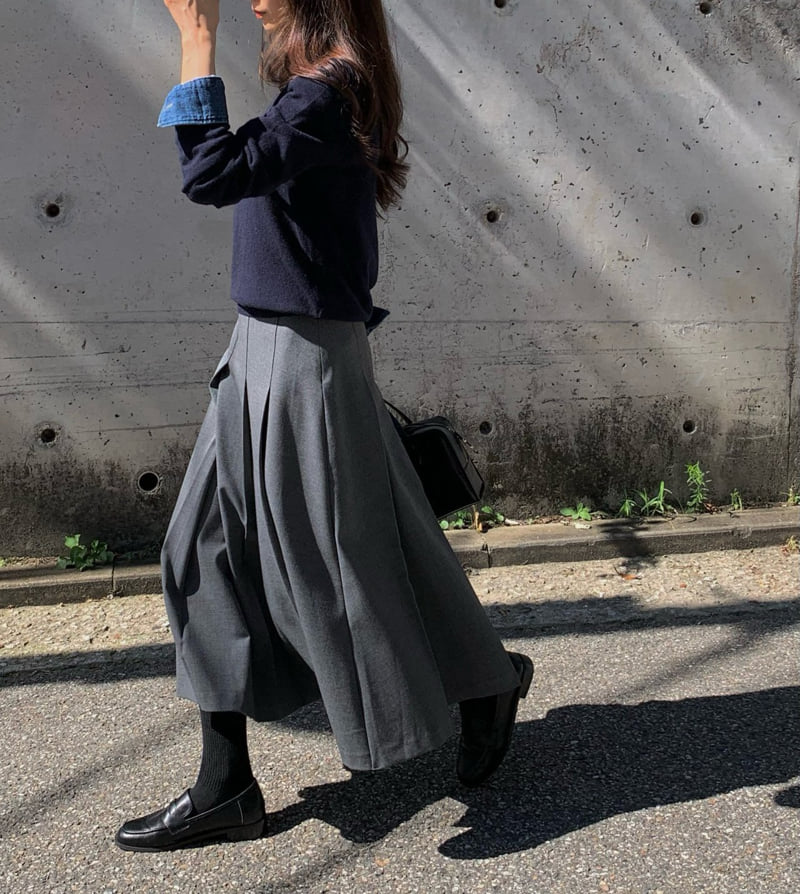 Moani - Korean Women Fashion - #momslook - Wool Pleats Skirt - 4