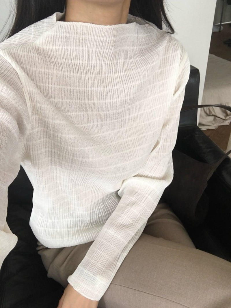 Moani - Korean Women Fashion - #womensfashion - Pleasts Mok-neck Blouse - 11