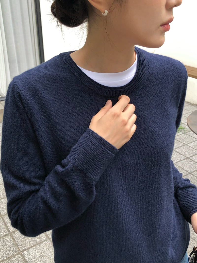 Moani - Korean Women Fashion - #womensfashion - Wool Cashmere Double Lipped Round Neck Knit Top - 8