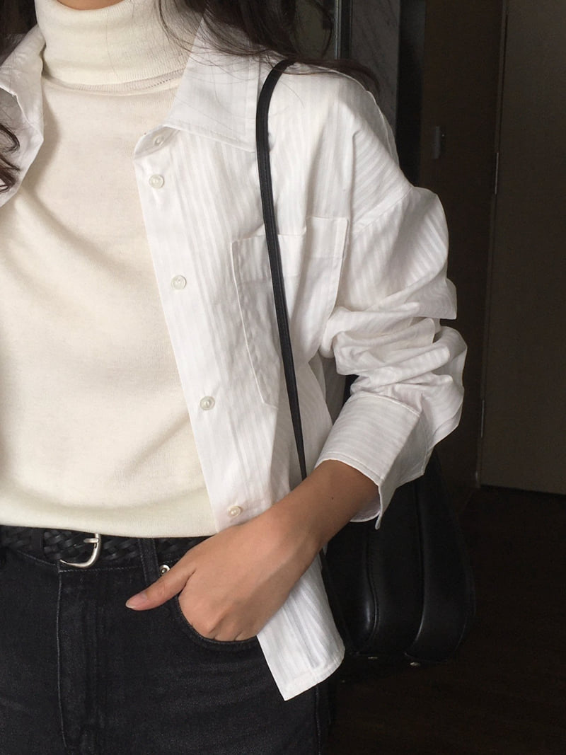 Moani - Korean Women Fashion - #womensfashion - French Striped Crop Shirt - 5