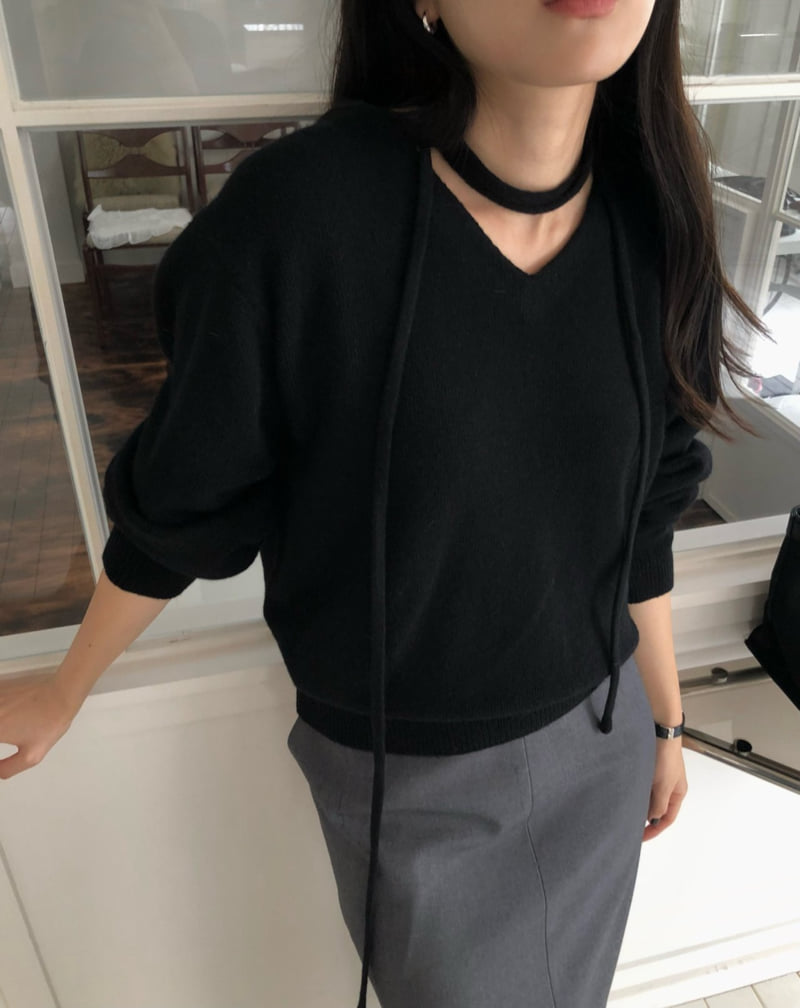 Moani - Korean Women Fashion - #womensfashion - Wool Cashmere V-neck Robe Knit