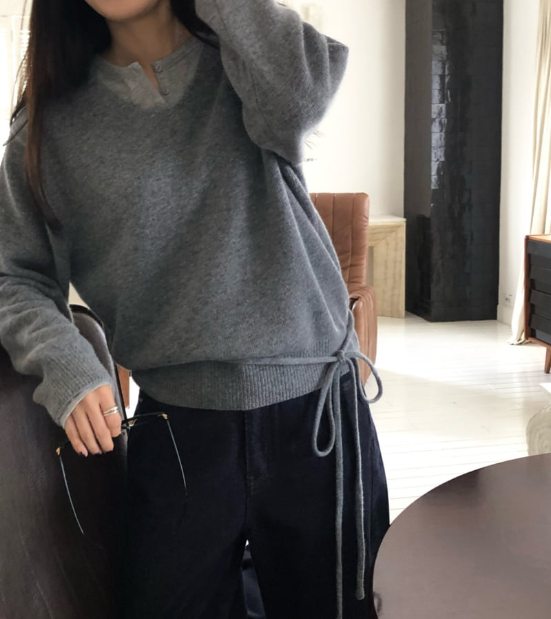 Moani - Korean Women Fashion - #womensfashion - Wool Cashmere V-neck Robe Knit - 7