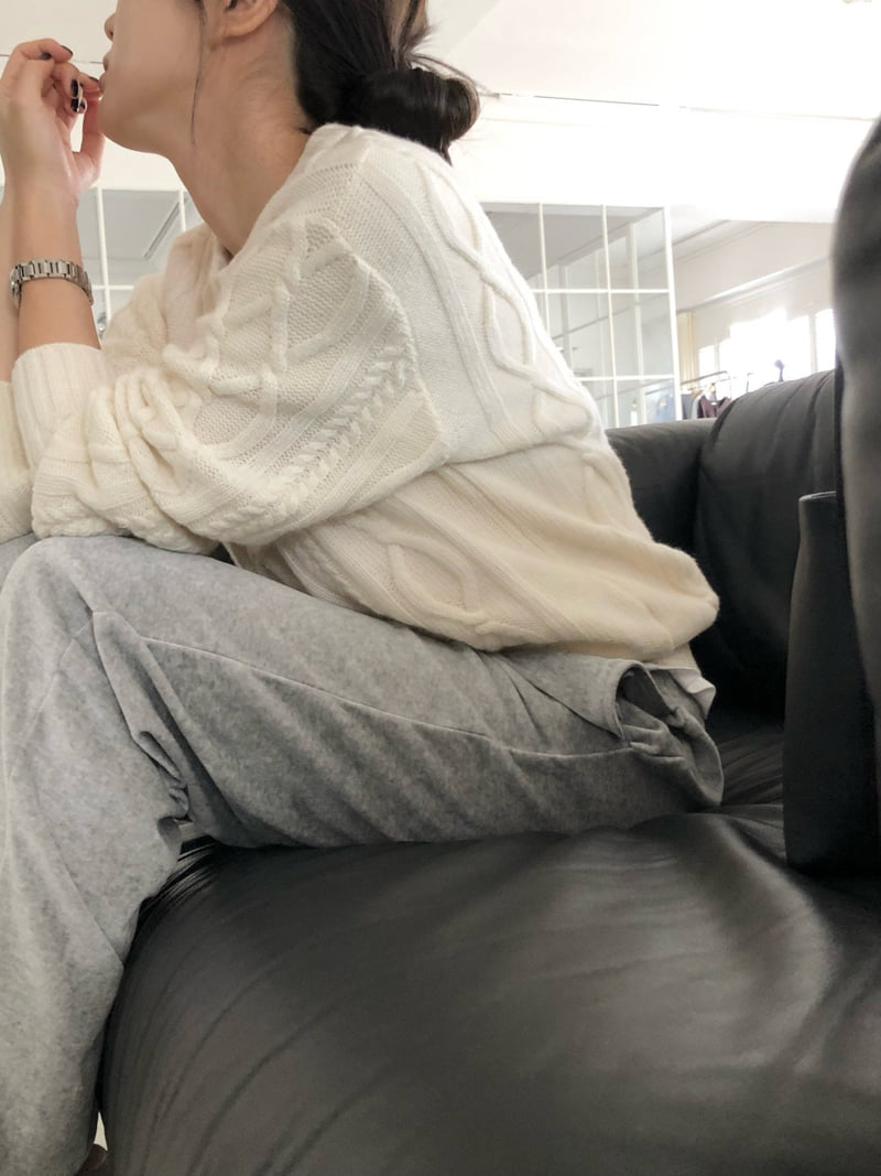 Moani - Korean Women Fashion - #womensfashion - Velvet Wide Jogger Pants - 9