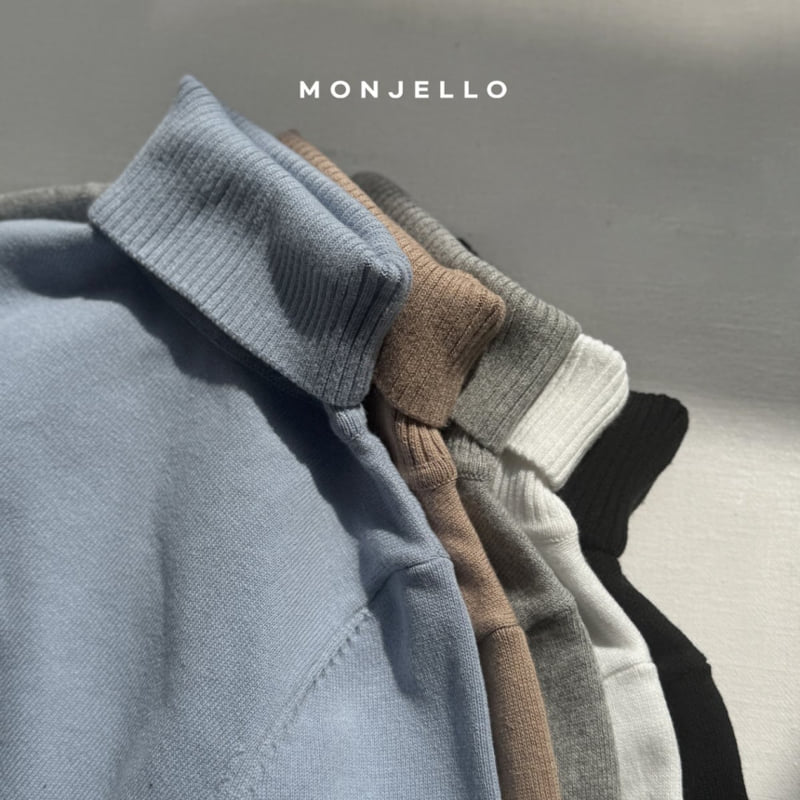 Monjello - Korean Children Fashion - #discoveringself - Mati Turtleneck Knit Tee - 4